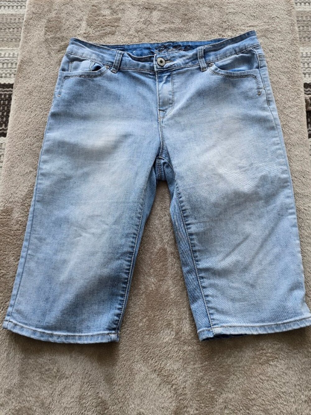 David Bitton BUFFALO Samuella Bermuda white wash jeans shorts woman size 10